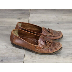 VINTAGE Regency Collection Mens Sz 9 Leather Slip On Loafers Shoes Tassel Brown